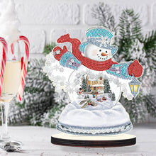 Load image into Gallery viewer, Christmas Snowman Wooden Desktop Diamond Painting Ornament (4)