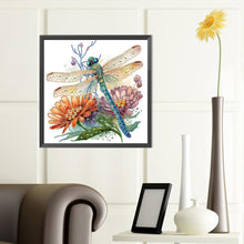 Load image into Gallery viewer, Simple Dragonfly And Flower 40*40CM(Canvas) Partial Special Shaped Drill Diamond Painting