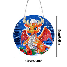 Load image into Gallery viewer, Suncatcher Double Sided Diamond Painting Hanging Decoration (Christmas Dragon)