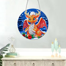 Load image into Gallery viewer, Suncatcher Double Sided Diamond Painting Hanging Decoration (Christmas Dragon)