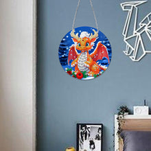 Load image into Gallery viewer, Suncatcher Double Sided Diamond Painting Hanging Decoration (Christmas Dragon)