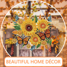 Load image into Gallery viewer, Sunflower 2D Flat DIY Hanging Diamond Art Kits Special Shape Diamond Art Pendant