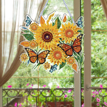 Load image into Gallery viewer, Sunflower 2D Flat DIY Hanging Diamond Art Kits Special Shape Diamond Art Pendant