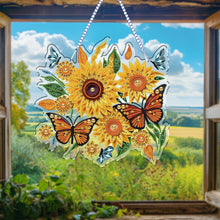 Load image into Gallery viewer, Sunflower 2D Flat DIY Hanging Diamond Art Kits Special Shape Diamond Art Pendant