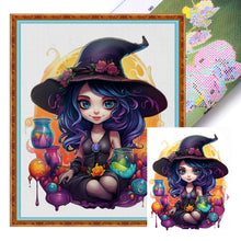 Load image into Gallery viewer, Huancan - Witch - 40*50CM 11CT 3 Stamped Cross Stitch