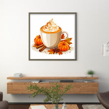 Load image into Gallery viewer, Huancan - Pumpkin Coffee - 50*50CM 11CT 3 Stamped Cross Stitch
