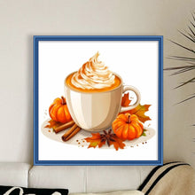Load image into Gallery viewer, Huancan - Pumpkin Coffee - 50*50CM 11CT 3 Stamped Cross Stitch