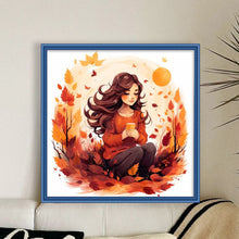 Load image into Gallery viewer, Huancan - Maple Leaf Girl - 50*50CM 11CT 3 Stamped Cross Stitch