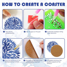 Load image into Gallery viewer, 8PCS Acrylic Special Shape Diamond Painting Coasters Kits for Adults (Celadon)