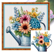Load image into Gallery viewer, DIY - Flowers In A Kettle - 50*50CM 11CT 3 Stamped Cross Stitch