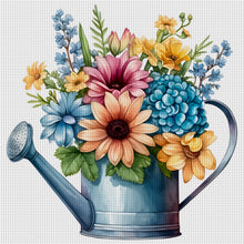Load image into Gallery viewer, DIY - Flowers In A Kettle - 50*50CM 11CT 3 Stamped Cross Stitch