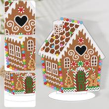Load image into Gallery viewer, 2D Flat Small Gingerbread Houses DIY Diamond Painting Desktop Ornaments Kit