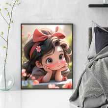 Load image into Gallery viewer, DIY - Little Girl With A Red Bow - 40*50CM 11CT 3 Stamped Cross Stitch