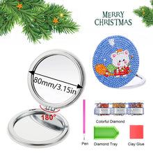 Load image into Gallery viewer, Double Sided Special Shape Diamond Painting Compact Mirror (Christmas Animal 4)