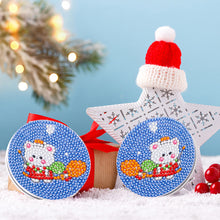 Load image into Gallery viewer, Double Sided Special Shape Diamond Painting Compact Mirror (Christmas Animal 4)