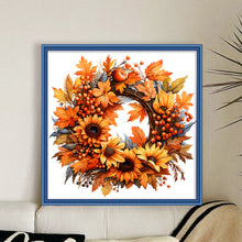 Load image into Gallery viewer, Huancan - Autumn Wreath - 40*40CM 11CT 3 Stamped Cross Stitch