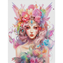 Load image into Gallery viewer, Huancan - Girl With Flowers - 50*65CM 11CT 3 Stamped Cross Stitch