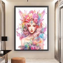 Load image into Gallery viewer, Huancan - Girl With Flowers - 50*65CM 11CT 3 Stamped Cross Stitch