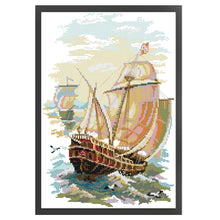 Load image into Gallery viewer, Joy Sunday - Setting Sail - 29*43CM 14CT 2 Stamped Cross Stitch