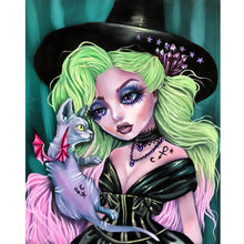 Load image into Gallery viewer, Girl With Green Hair 40*50CM(Canvas) Full Round Drill Diamond Painting