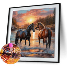 Load image into Gallery viewer, Two Horses 30*30CM(Canvas) Full Round Drill Diamond Painting