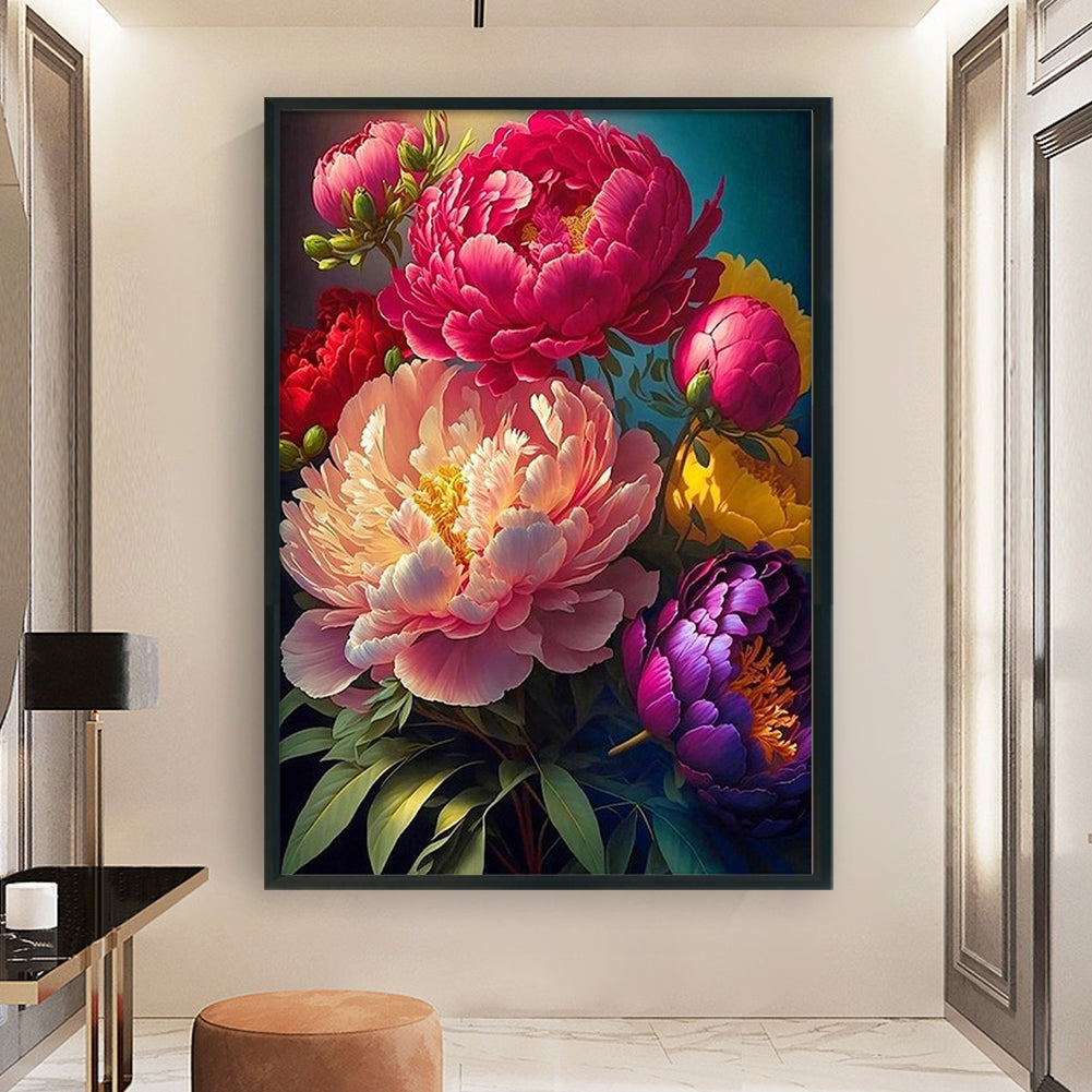 Peony - Full 11CT Counted Cross Stitch 40x60CM - Huacan