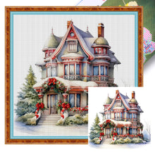 Load image into Gallery viewer, Huancan - Christmas Cottage - 50*50CM 11CT 3 Stamped Cross Stitch
