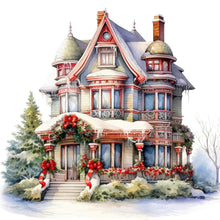 Load image into Gallery viewer, Huancan - Christmas Cottage - 50*50CM 11CT 3 Stamped Cross Stitch