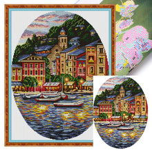 Load image into Gallery viewer, Joy Sunday - Seaside Town - 34*46CM 14CT 2 Stamped Cross Stitch