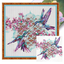 Load image into Gallery viewer, Yishu - Hummingbirds And Peach Blossoms - 40*40CM 11CT 3 Stamped Cross Stitch
