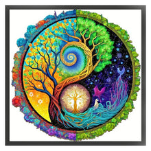 Load image into Gallery viewer, Yishu - Tai Chi Diagram - Tree Of Life - 40*40CM 11CT 3 Stamped Cross Stitch