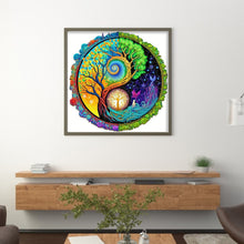 Load image into Gallery viewer, Yishu - Tai Chi Diagram - Tree Of Life - 40*40CM 11CT 3 Stamped Cross Stitch