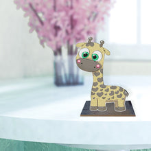 Load image into Gallery viewer, Wooden Desktop Diamond Painting Ornament Diamond Table Decor (Baby Giraffe 4)