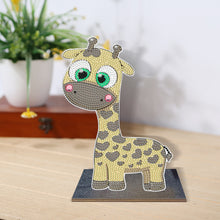 Load image into Gallery viewer, Wooden Desktop Diamond Painting Ornament Diamond Table Decor (Baby Giraffe 4)