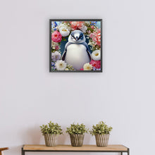 Load image into Gallery viewer, Penguin And Flowers 30*30CM(Canvas) Full Round Drill Diamond Painting