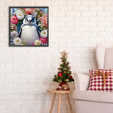 Load image into Gallery viewer, Penguin And Flowers 30*30CM(Canvas) Full Round Drill Diamond Painting
