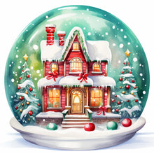 Load image into Gallery viewer, Yishu - Christmas Igloo Crystal Ball - 50*50CM 11CT 3 Stamped Cross Stitch
