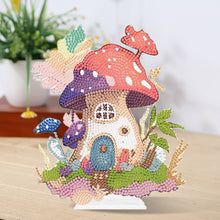 Load image into Gallery viewer, Round Crystal Painting Desktop Diamond Painting Table Decor (Mushroom House 1)