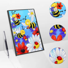 Load image into Gallery viewer, 50 Pages A5 Special Shaped Diamond Painting Diary Book for Teens (Cartoon Bee)