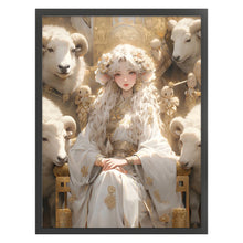 Load image into Gallery viewer, Yishu - Sheep And Girl - 50*65CM 11CT 3 Stamped Cross Stitch