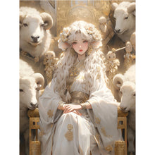 Load image into Gallery viewer, Yishu - Sheep And Girl - 50*65CM 11CT 3 Stamped Cross Stitch