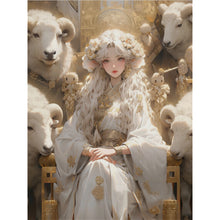 Load image into Gallery viewer, Yishu - Sheep And Girl - 50*65CM 11CT 3 Stamped Cross Stitch