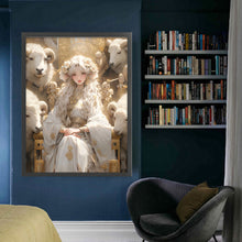 Load image into Gallery viewer, Yishu - Sheep And Girl - 50*65CM 11CT 3 Stamped Cross Stitch