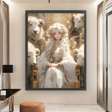 Load image into Gallery viewer, Yishu - Sheep And Girl - 50*65CM 11CT 3 Stamped Cross Stitch