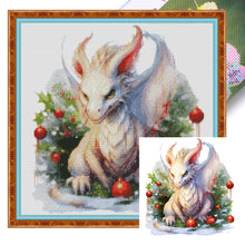 Load image into Gallery viewer, Huancan - Pterosaur With Christmas Wreath - 40*40CM 11CT 3 Stamped Cross Stitch