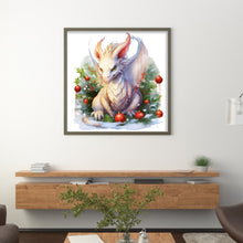 Load image into Gallery viewer, Huancan - Pterosaur With Christmas Wreath - 40*40CM 11CT 3 Stamped Cross Stitch