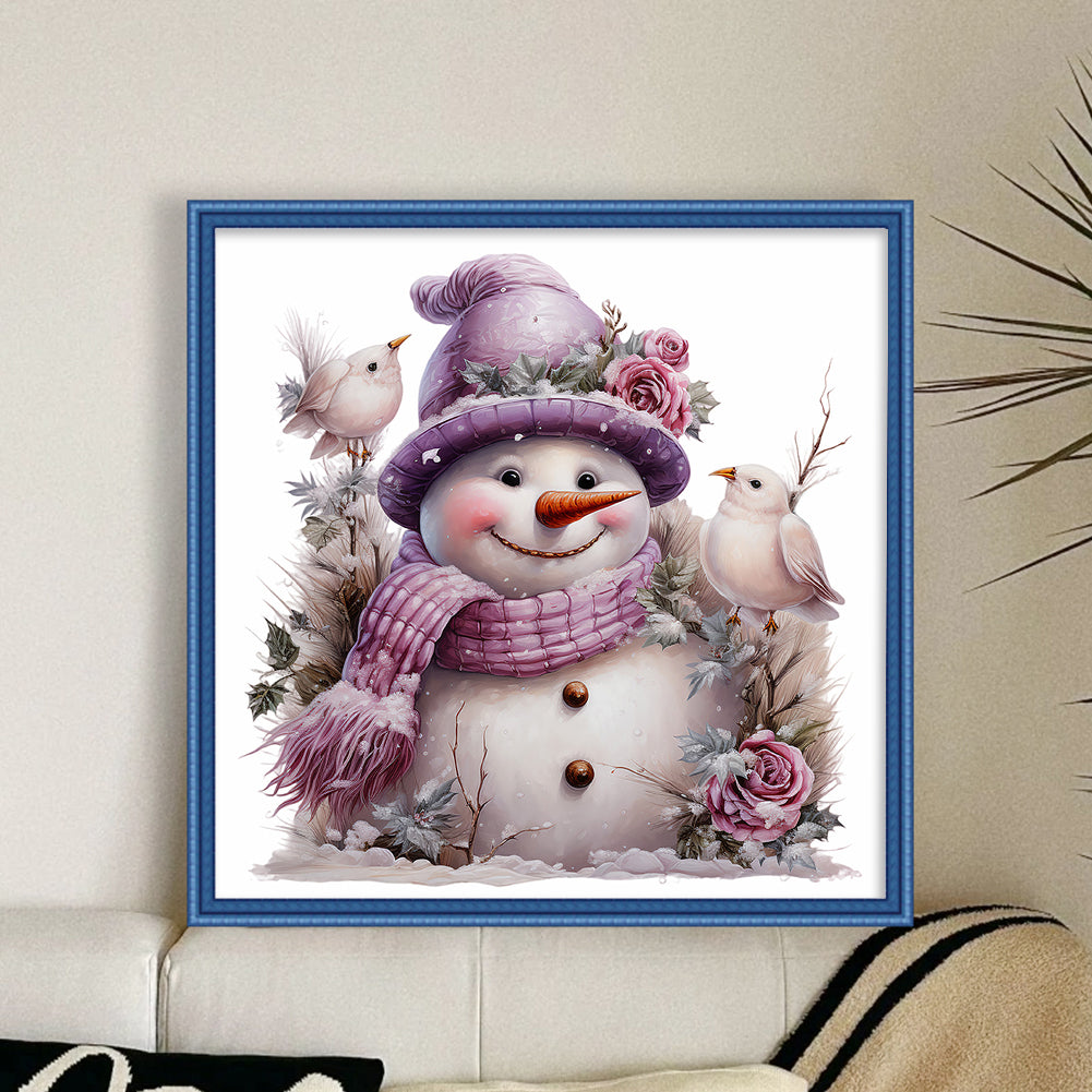 Winter Snowman - Full 18CT Counted Cross Stitch 30x30CM - Huacan