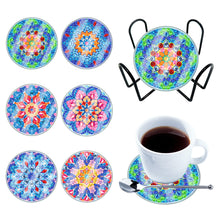Load image into Gallery viewer, 6PCS Acrylic Washable Diamond Painting Crafts Coaster with Holder (Mandala)