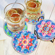 Load image into Gallery viewer, 6PCS Acrylic Washable Diamond Painting Crafts Coaster with Holder (Mandala)