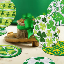 Load image into Gallery viewer, 8PCS Wooden Diamond Painting Art Coaster Kit with Holder (Saint Patricks Day)